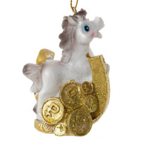 Фигурка декоративная  подвесная "Лошадка", L5 W3 H7,5 см, 6в.