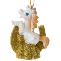 Фигурка декоративная  подвесная "Лошадка", L5 W3 H7,5 см, 6в.