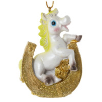 Фигурка декоративная  подвесная "Лошадка", L5 W3 H7,5 см, 6в.