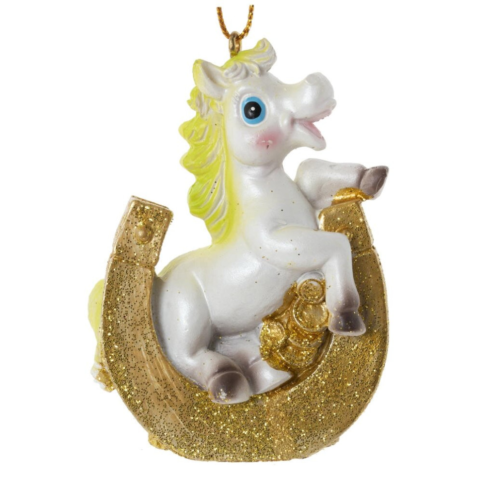 Фигурка декоративная  подвесная "Лошадка", L5 W3 H7,5 см, 6в.