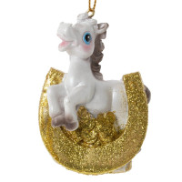 Фигурка декоративная  подвесная "Лошадка", L5 W3 H7,5 см, 6в.