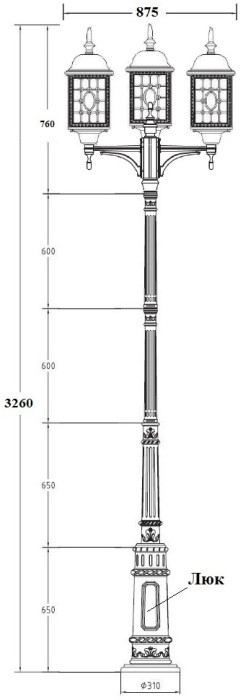 Наземный фонарь LONDON L 64810LB/E7 09 Bl Oasis Light