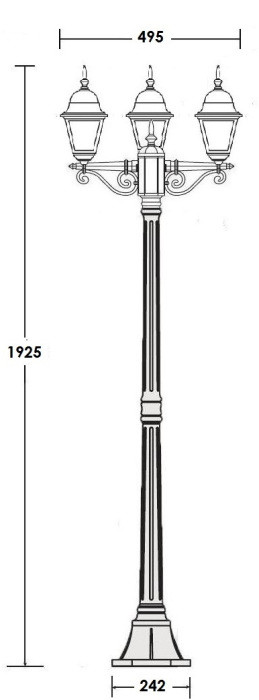 Наземный фонарь QUADRO S 79908SB Gb Oasis Light