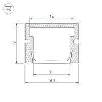 Профиль Arlight PDS-SM-3000 ANOD BLACK 037947 Профиль Arlight PDS-SM-3000 ANOD BLACK 037947
