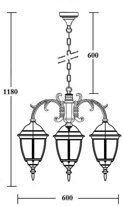 Уличный светильник подвесной ARSENAL S 91270S/3/16 Gb Oasis Light