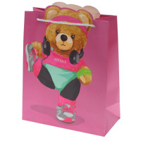 Пакет подарочный M (бумага 210г/м2, блок 12шт), L26 W12 H34,5 см, 4в.