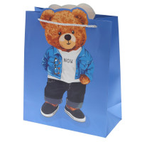 Пакет подарочный M (бумага 210г/м2, блок 12шт), L26 W12 H34,5 см, 4в.