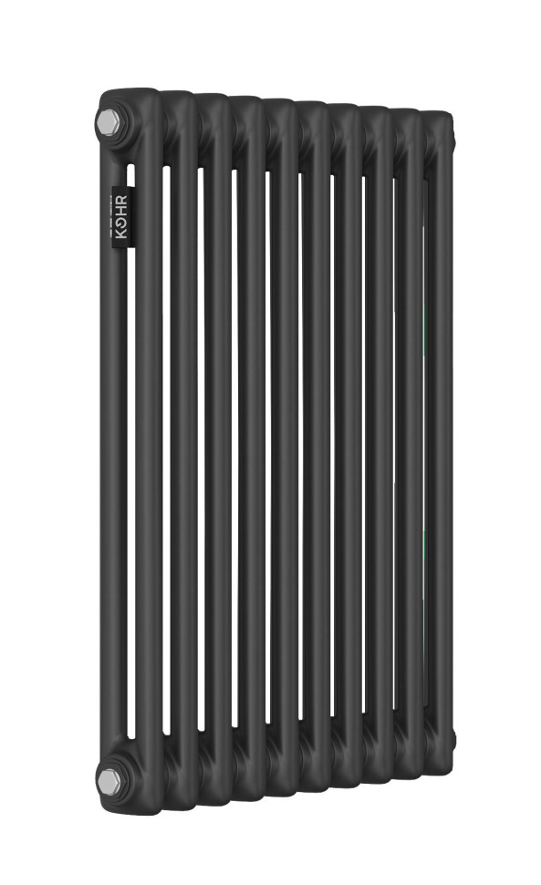 Стальной трубчатый радиатор Kohr Heim 2057/10 секций с боковым подключением 3/4 черный