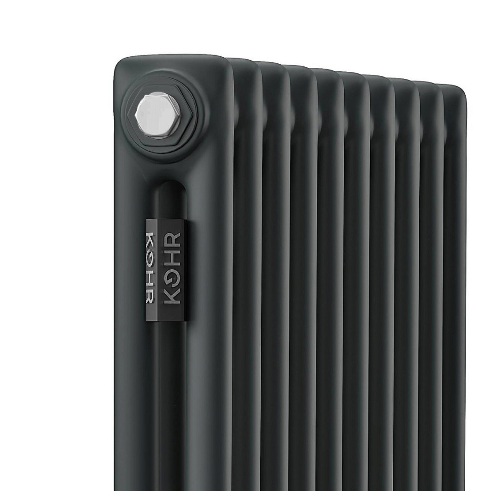 Стальной трубчатый радиатор Kohr Heim 2057/10 секций с боковым подключением 3/4 черный