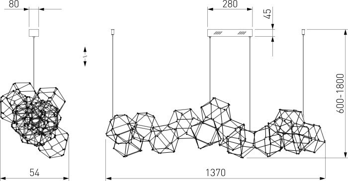 Подвесной светильник Uma 90368/14 черный жемчуг Eurosvet