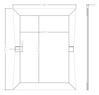 Зеркало прямоугольное с золотыми вставками