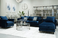 Диван-кушетка Sorrento правый велюровый темно-синий Диван-кушетка Sorrento правый велюровый темно-синий