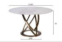 Стол обеденный круглый керамический белый