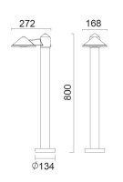 Наземный светильник  W11876N3-800 Gr Oasis Light
