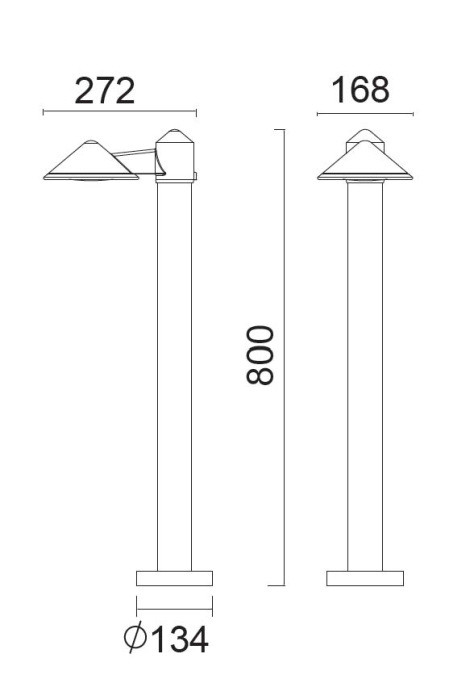 Наземный светильник  W11876N3-800 Gr Oasis Light