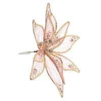 Цветок искусственный "Пуансеттия" (на клипсе), L23 W23 H12 см