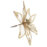 Цветок искусственный "Пуансеттия" (на клипсе), L23 W23 H12 см