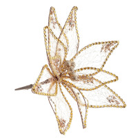 Цветок искусственный "Пуансеттия" (на клипсе), L23 W23 H12 см