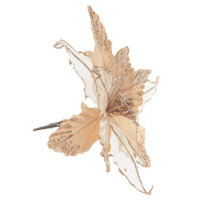 Цветок искусственный "Пуансеттия" (на клипсе), L23 W23 H12 см