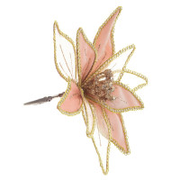 Цветок искусственный "Пуансеттия" (на клипсе), L23 W23 H12 см