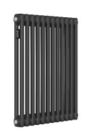 Стальной трубчатый радиатор Kohr Heim 2057/12 секций с боковым подключением 3/4 черный