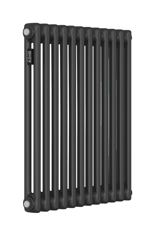 Стальной трубчатый радиатор Kohr Heim 2057/12 секций с боковым подключением 3/4 черный