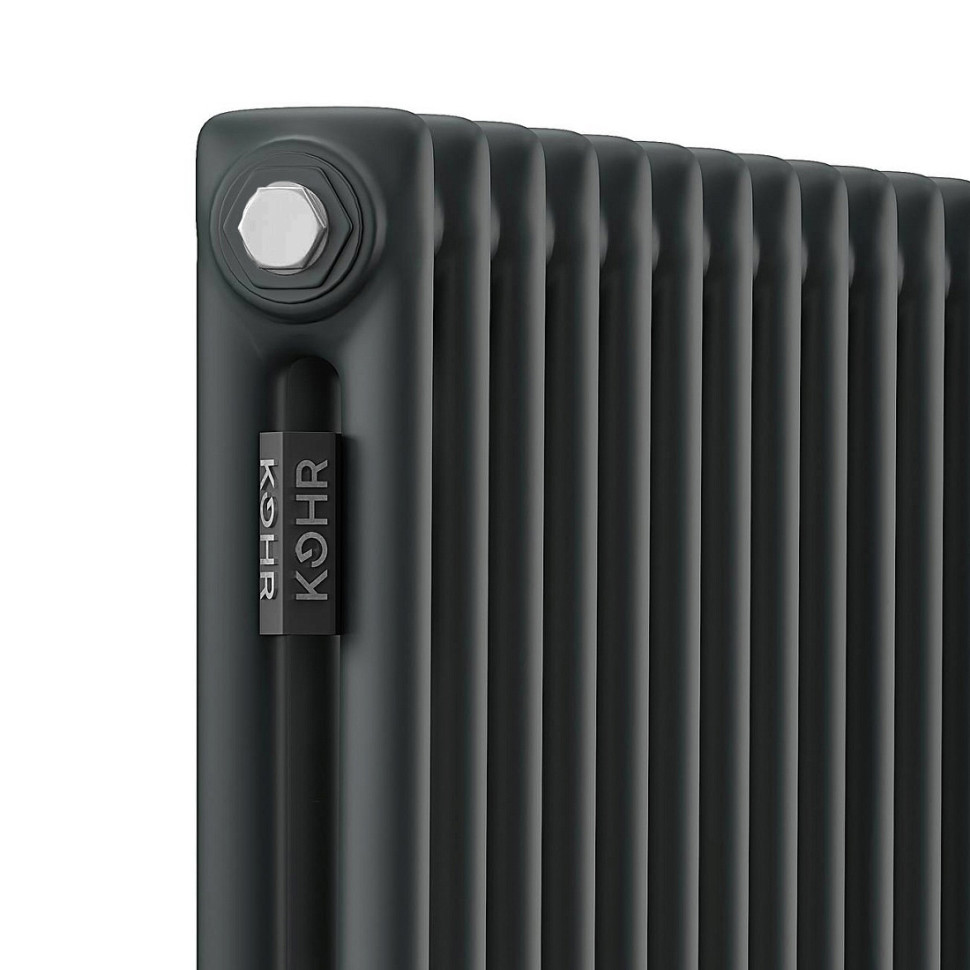 Стальной трубчатый радиатор Kohr Heim 2057/12 секций с боковым подключением 3/4 черный