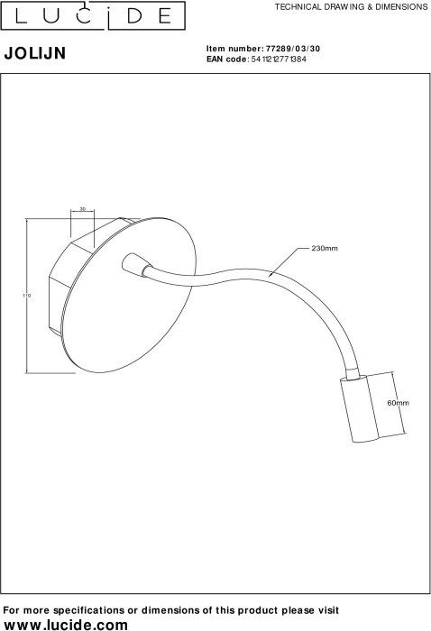 Настенный светильник JOLIJN 77289/03/30 Lucide