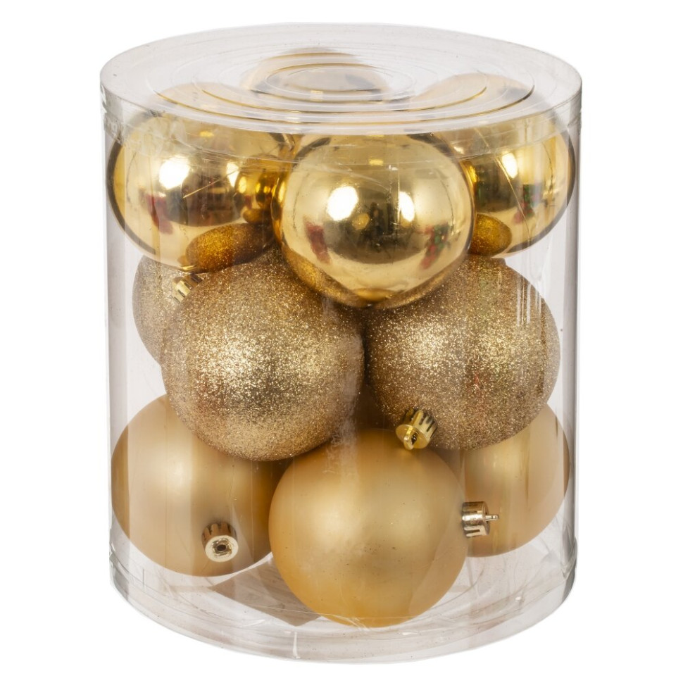 Набор из 12шт Украшение новогоднее "Шар", D 8 см, L19 W19 H21,5 см