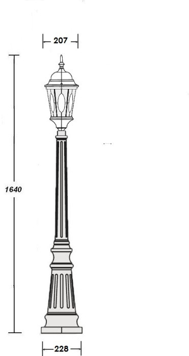 Наземный фонарь ASTORIA 2M 91411M Bl овал Oasis Light