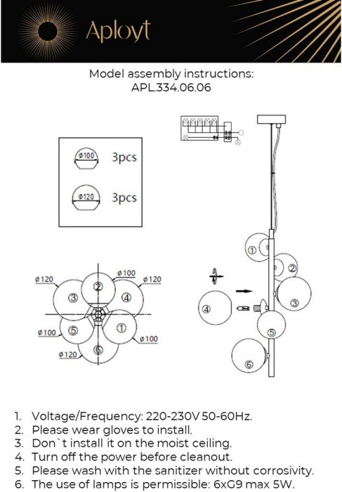 Подвесной светильник Feliche APL.334.06.06 Aployt