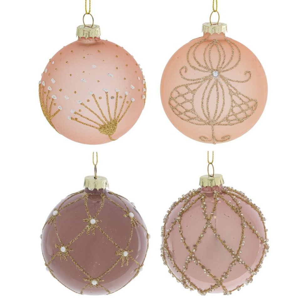 Набор из 12шт Украшение новогоднее "Шар", D 8 см, L35 W25 H8,5 см