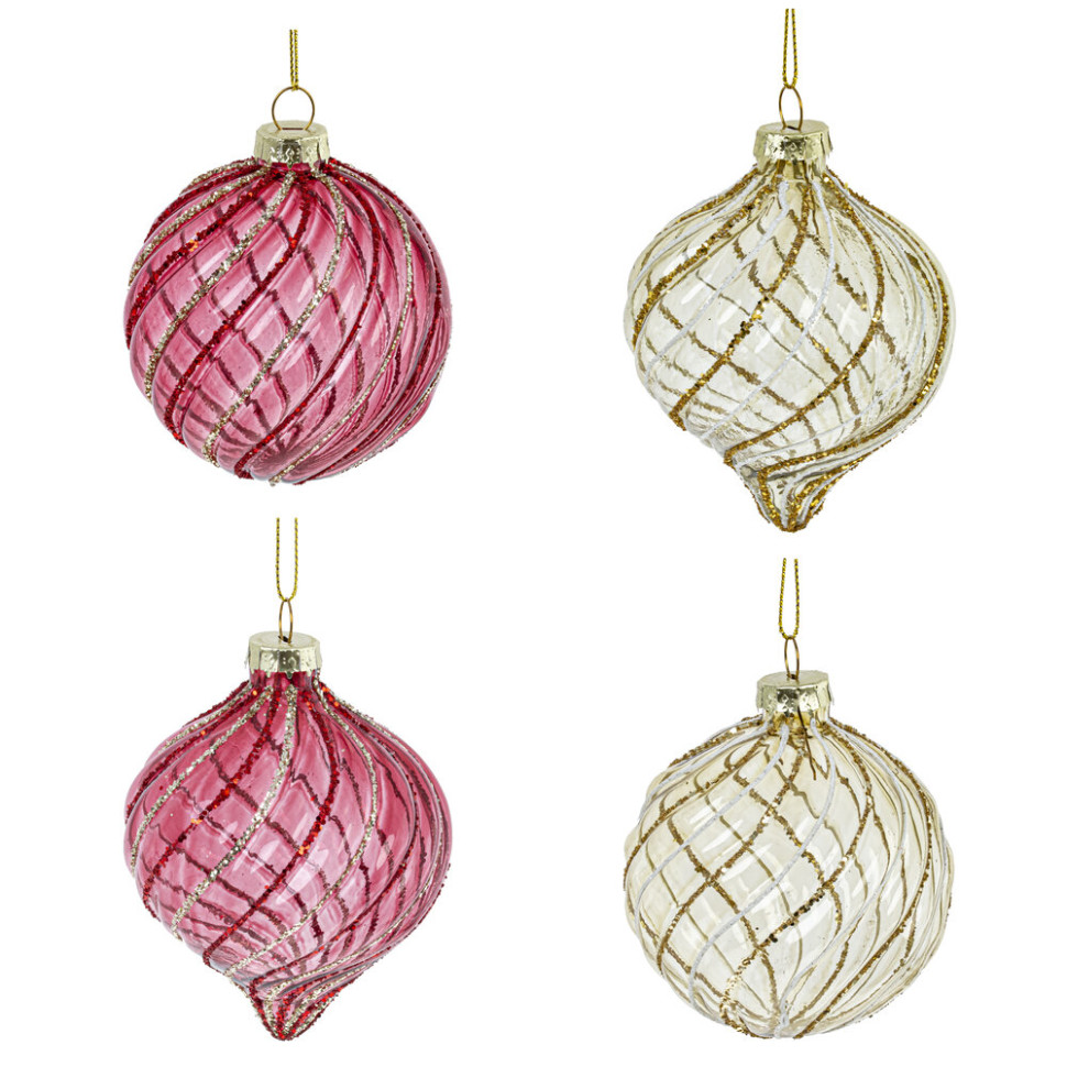 Набор из 12шт Украшение новогоднее "Шар", D 8 см, L35 W25 H8,5 см