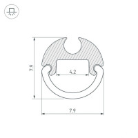 Профиль Arlight ARH-Round-D8-2000 Anod 036325