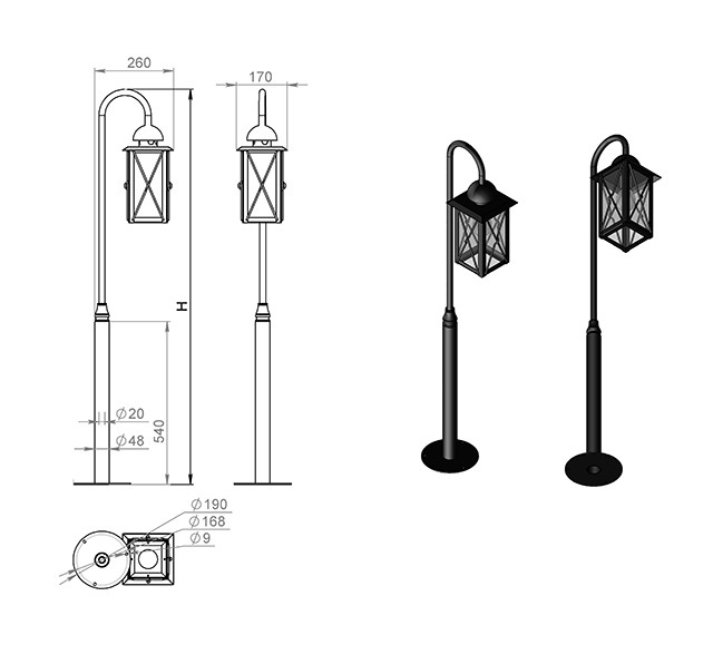 Наземный фонарь Baveno 260-41/bg-14 Русские фонари