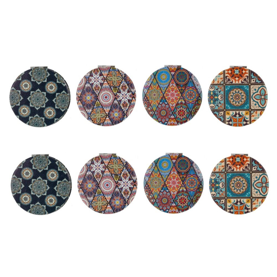 Зеркало карманное (блок 12шт), L7 W7 H1 см, 4в.