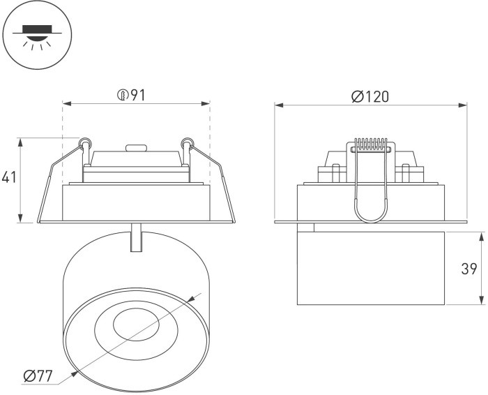 Точечный светильник PLURIO 038064 Arlight