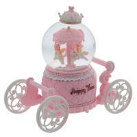 Фигурка декоративная "Карусель" в стекл шаре (муз, подсвет, вьюга, 2xAAA н/п), D8 см, L17 W9 H17 см