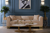 Диван Lucerne трехместный велюровый бежевый Диван Lucerne трехместный велюровый бежевый