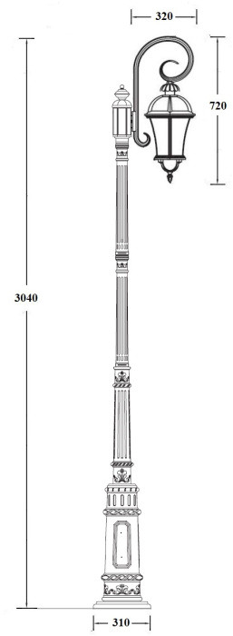 Наземный фонарь ROMA L 95210L/18/E7 Gb Oasis Light