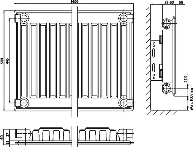 Радиатор стальной Elsen ERK 110514 тип 11