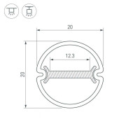 Профиль Arlight ARH-Round-D20-Dual-2000 Anod 039218