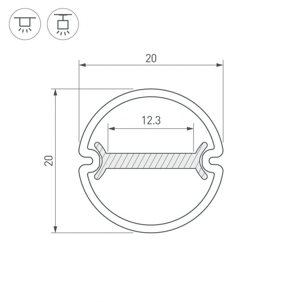 Профиль Arlight ARH-Round-D20-Dual-2000 Anod 039218