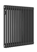 Стальной трубчатый радиатор Kohr Heim 2057/16 секций с боковым подключением 3/4 черный