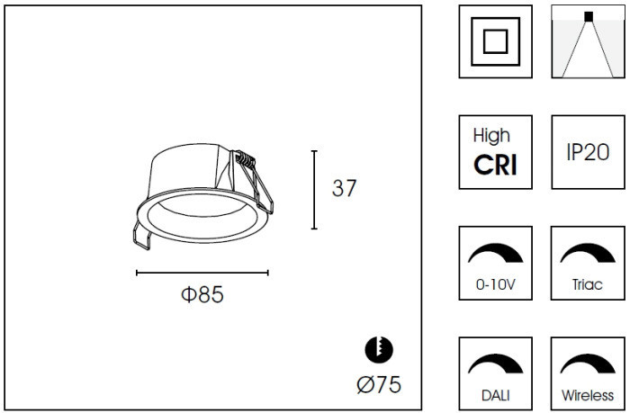 Точечный светильник DB85 DB8503NR DeLight Collection