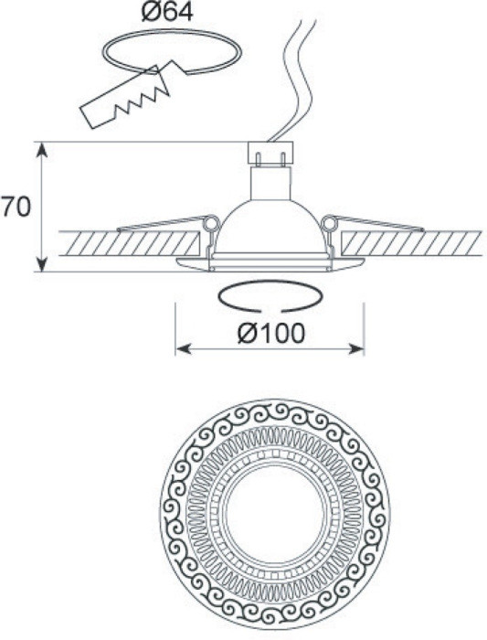 Точечный светильник N1582 N1583-Antique bronze Donolux