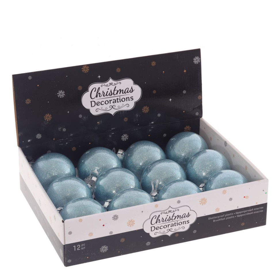 Набор из 12шт Украшение новогоднее "Шар", D 8 см, L35 W27 H8,5 см
