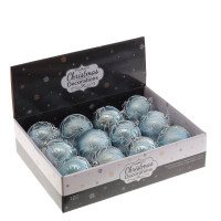 Набор из 12шт Украшение новогоднее "Шар", D 8 см, L35 W27 H8,5 см