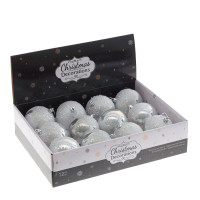 Набор из 12шт Украшение новогоднее "Шар", D 8 см, L35 W27 H8,5 см