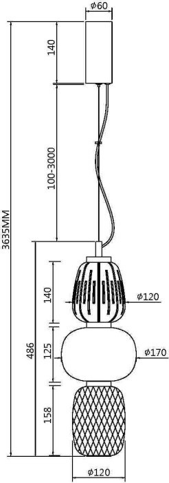 Подвесной светильник Pattern MOD267PL-L28G3K Maytoni